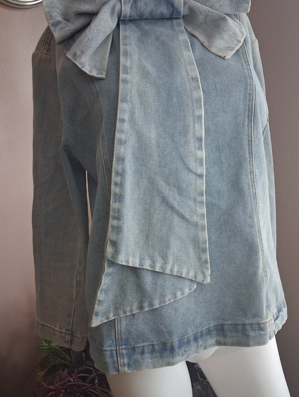 Denim Blue Women's Tie-Waist Jeans Jacket